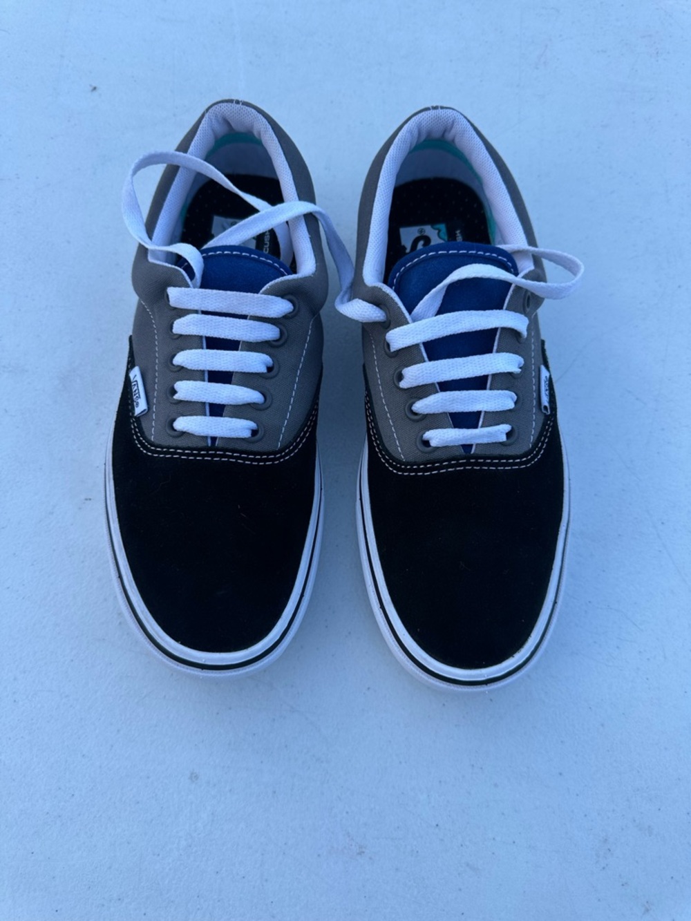 Vans Women's Black, Gray & Blue Low-Top Sneakers
